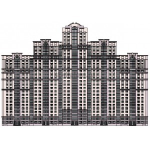 24-этажная монолитная секция многосекционного жилого дома переменной этажности в г.Одинцово